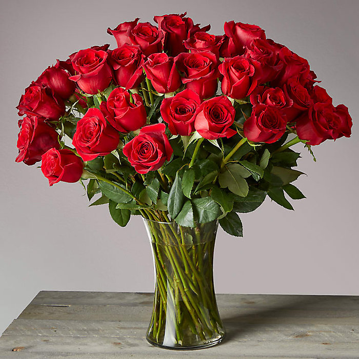Fifty Long Stem Red Roses