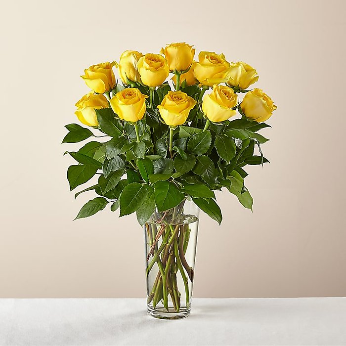 Long Stem Yellow Rose Bouquet