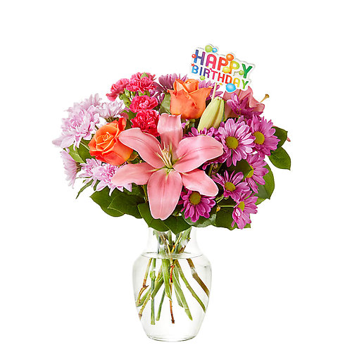 One and Only Bouquet &amp; Happy Birthday Topper