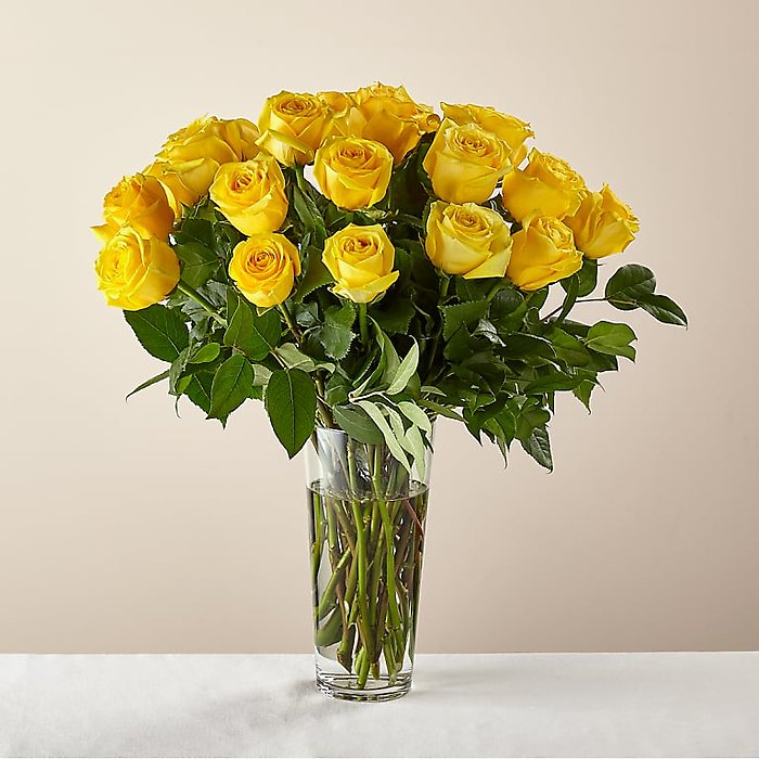 Long Stem Yellow Rose Bouquet